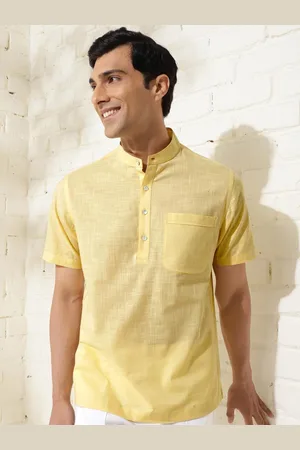 Fabindia Men Mandarin Collar Solid Relaxed Fit Casual Shirt
