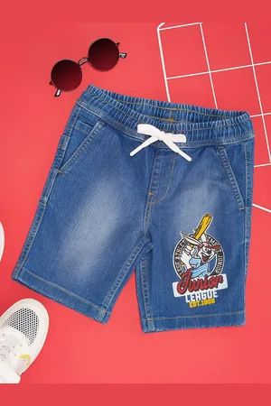Pantaloons Boys Printed Mid Rise Regular Fit Knee Length Denim Shorts
