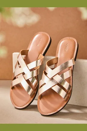 Fabindia Leather Open Toe Flats