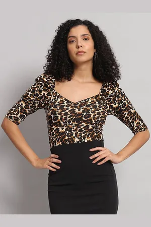 Dream Beauty Fashion Women Animal Printed Sweetheart Neck Top