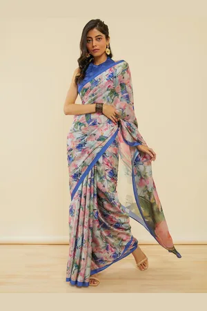 Soch Women Floral Pure Crepe Saree