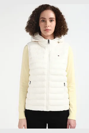 Tommy Hilfiger Women Faux Fur Trim Sleeveless Hooded Puffer Jacket
