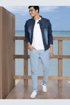 Mast & Harbour Men Blue Solid Denim Jacket