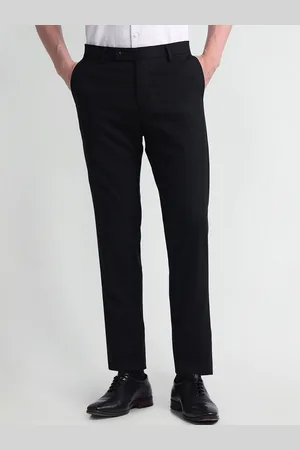 Arrow Men Solid Mid Rise Regular Fit Formal Trousers