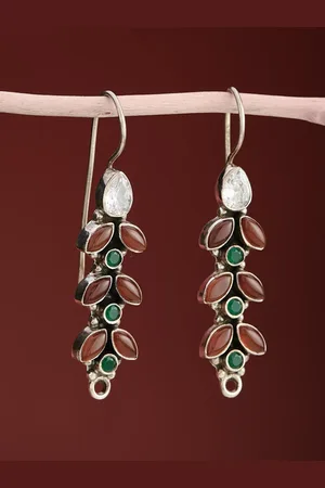 Fabindia Silver-Plated Contemporary Drop Earrings
