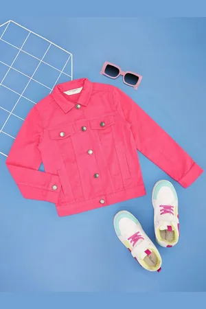 Pantaloons Solid Girls Puffer Jacket with Patchwork