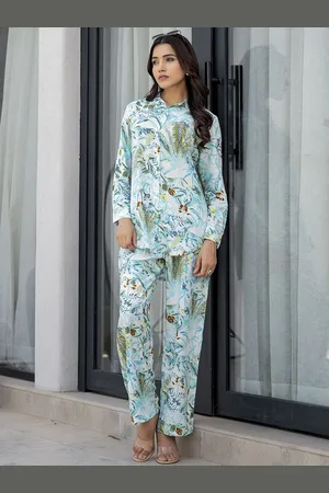 Divena World Tropical Printed Long Cuffed Sleeves Shirt With Trousers