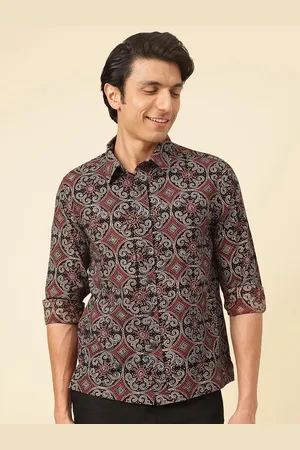 Fabindia Men Straight Ethnic Printed Spread Collar Casual Shirt