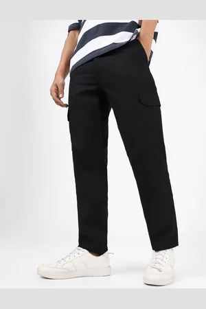 URBANO Men Mid-Rise Pure Cotton Cargo Trousers