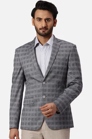 Park Avenue Printed Super Slim-Fit Single Breasted Formal Blazer