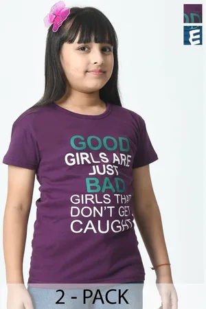BAESD Girls Typography 2 Printed Slim Fit T-shirt