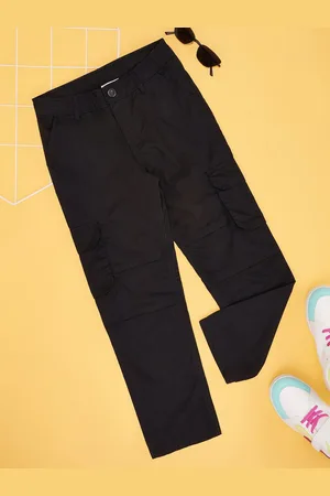 Pantaloons Girls Regular Fit Flat-Front Cargos Trousers