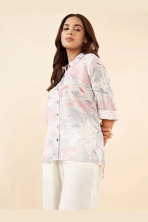 Pantaloons Women Modal Shirt Collar Printed Tunic
