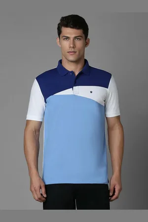 Louis Philippe Men Colourblocked Polo Collar Cotton T-shirt