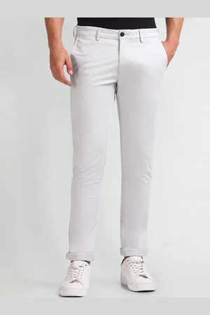 Arrow Men Solid Mid Rise Slim Fit Chinos Trousers