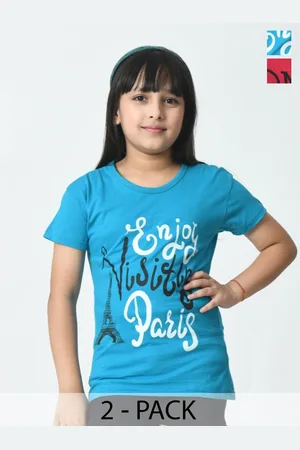 BAESD Girls Typography 2 Printed Slim Fit T-shirt