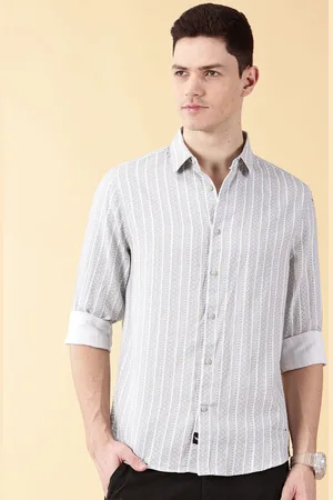 VALEN CLUB Men Striped Spread Collar Cotton India Slim Casual Shirt