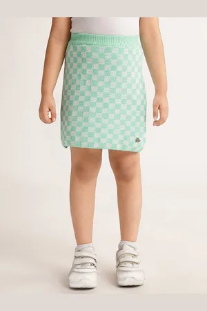 Elle Girls Checked Pure Cotton Mini Skirt