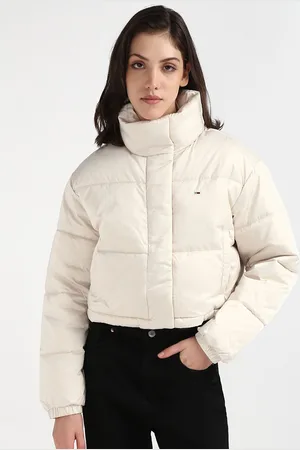 Tommy Hilfiger Mock Collar Crop Padded Jacket