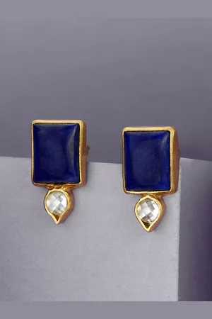 Fabindia Gold-Plated Square Silver Studs Earrings
