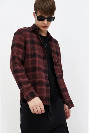 Lifestyle Men Spread Collar Tartan Checks Checked Cotton Casual Shirt