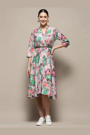 Biba Floral Print A-Line Midi Dress