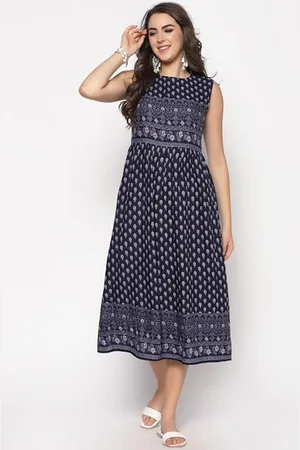 Sera Ethnic Motifs Print A-Line Midi Dress