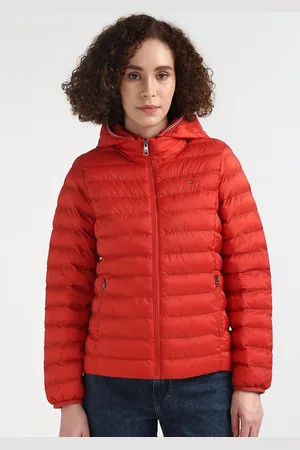 Tommy Hilfiger Women Hooded Faux Fur Trim Long Sleeves Puffer Jacket