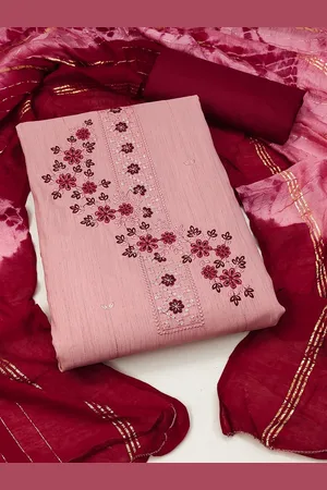 Ishin Floral Embroidered Zari Unstitched Dress Material