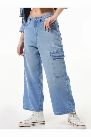 Bewakoof Women Straight Fit High-Rise Light Fade Baggy Jeans