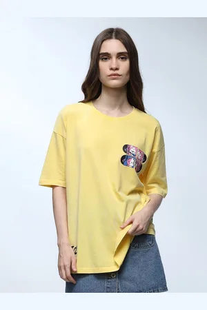 ONLY Women Graphic Printed Round Neck Cotton Oversized T-shirt