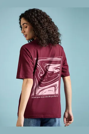DressBerry Women Graphic Printed Round Neck Cotton Oversized T-shirt