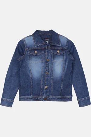 KiddoPanti Boys Washed Denim Jacket with Embroidered