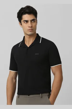 Mufti Men Solid Polo Collar Nylon Slim Fit T-shirt