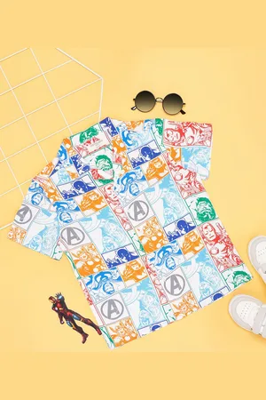Pantaloons Boys Cuban Collar Graphic Printed Casual Shirt