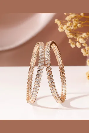 Priyaasi Rose Gold-Plated AD-Studded Bangles