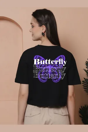 Friskers Women Typography Printed Round Neck Cotton Oversized T-shirt