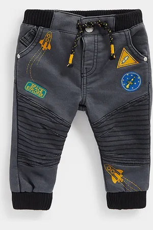 Mothercare Boys Space Rocket Printed Embroidered Jogger Fit Stretchable Jeans