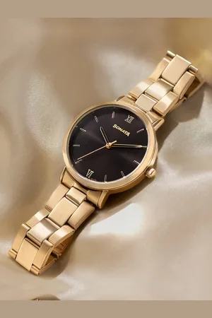 Sonata Women Embellished Dial & Stainless Steel Bracelet Style Straps Analogue Watch 87071YM01