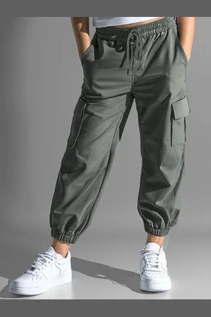 naughty ninos Girls Solid Relaxed Cargos Trousers