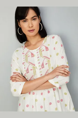 Max Collection Women Cotton Printed Round Neck Tunic