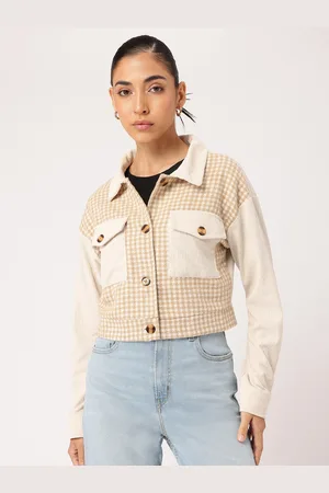 DressBerry Y2K Revival Houndstooth Crop Tailored Jacket