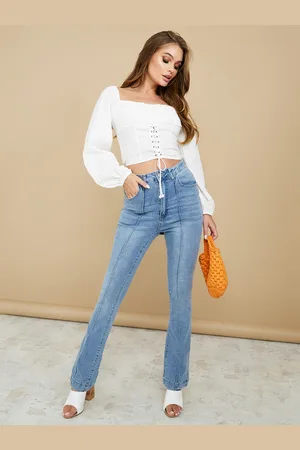 Styli Square Neck Bardot Crop Top