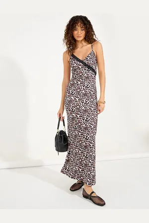 Styli Women Animal Strappy Shift Maxi Dress