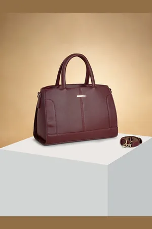 Pantaloons PU Structured Shoulder Bag with Cut Work