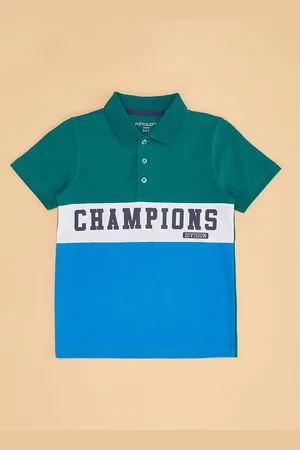 Pantaloons Boys Colourblocked Polo Collar Cotton T-shirt