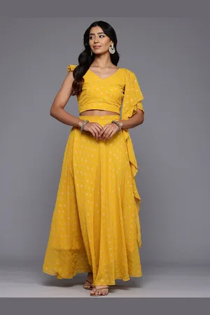Ahalyaa Printed Foil Print Ready to Wear Lehenga & Blouse With Dupatta