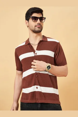 PEOPLE Men Cotton Slim Fit Opaque Striped Casual Shirt