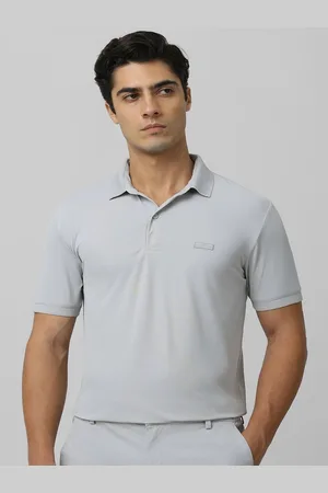 Mufti Men Solid Polo Collar Nylon Slim Fit T-shirt