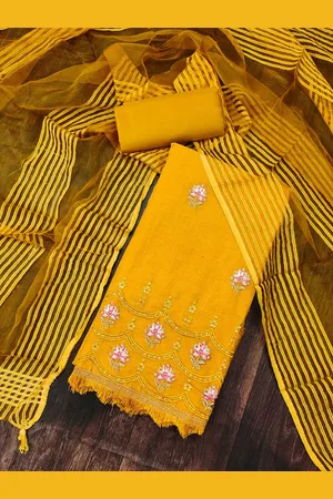 Ishin Zari Embroidered Pure Cotton Unstitched Dress Material